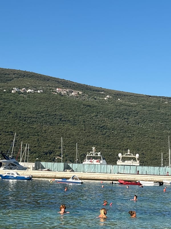 Clear summer day on a calm Montenegro bay