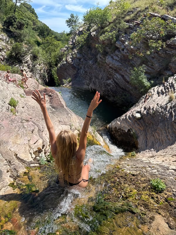 Afternoon at a coastal waterfall spot in Montenegro
