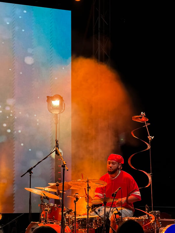 Live band performs outdoor concert in Podgorica, Montenegro
