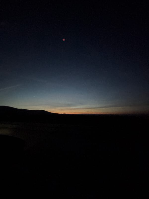 Night sky observation shows red light over Mirandela Portugal