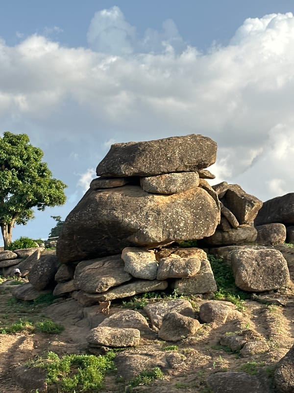 Rock formations, daily life, and landscape around Jos, Nigeria.