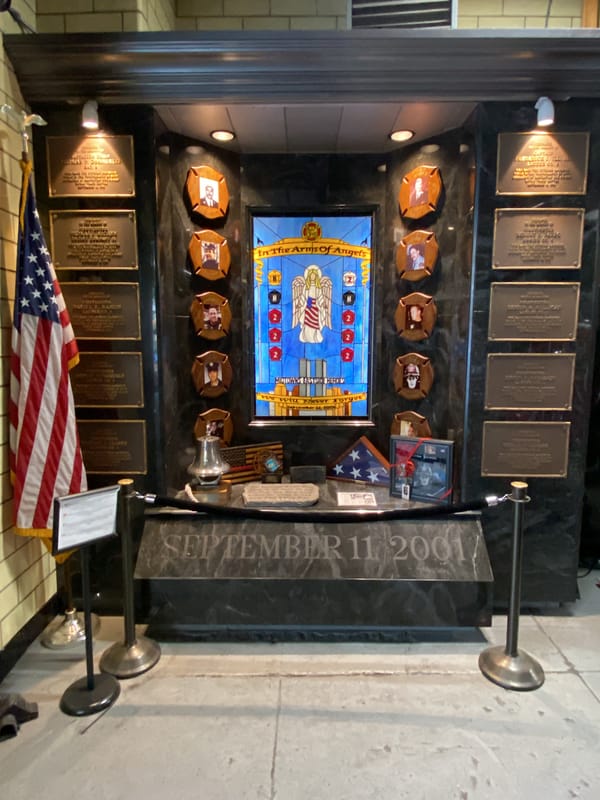 9/11 Memorial Stained Glass Observed at NYC Fire Station