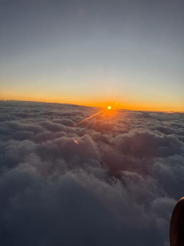 Aerial sunrise captured above clouds near Lakatnik, Bulgaria