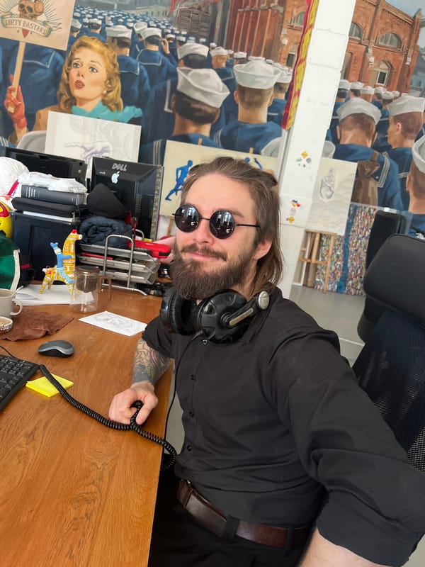 Person documented at home office workspace in Saint Petersburg