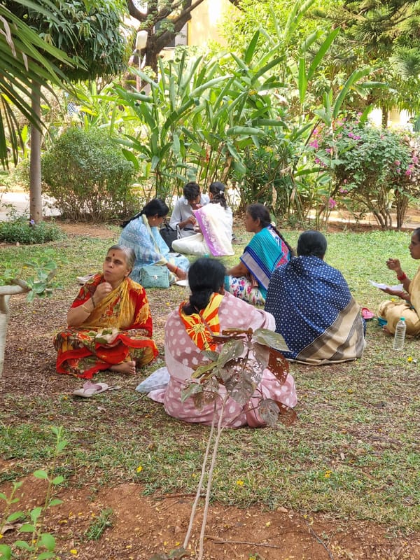 Morning scenes from Puttaparthi gardens capture wildlife and visitors
