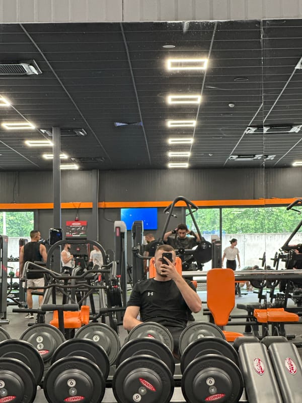 Gym workout session documented in Plovdiv, Bulgaria