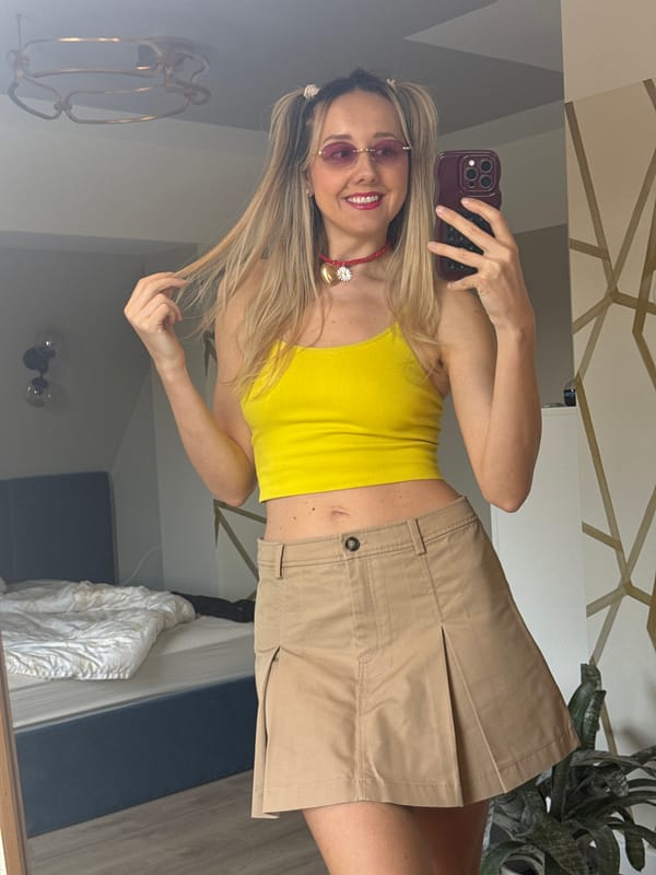 Woman takes selfies, relaxes with Shiba Inu in Latvia