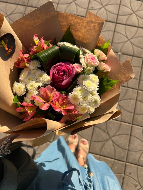 Afternoon in Bar, Montenegro, flowers and friends