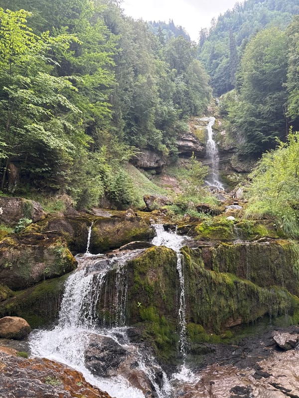 Up close with a waterfall at Axalp, Switzerland
