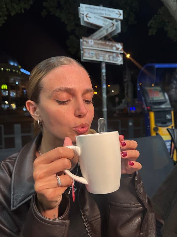 Late-night café moment on a Tbilisi street