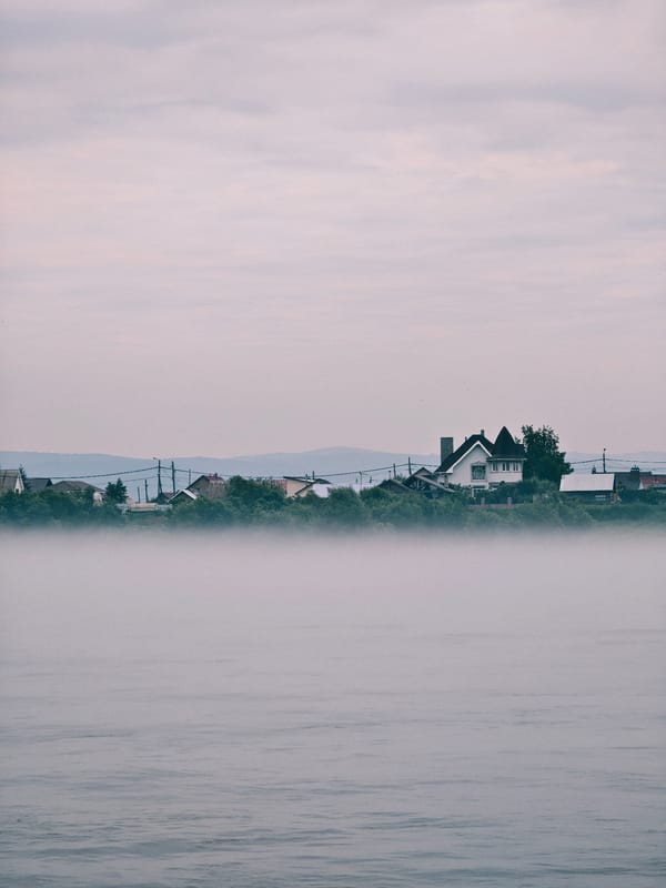 Morning fog over the Yenisei River, Zheleznogorsk