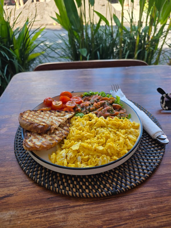 Morning breakfast documented at North Kuta café