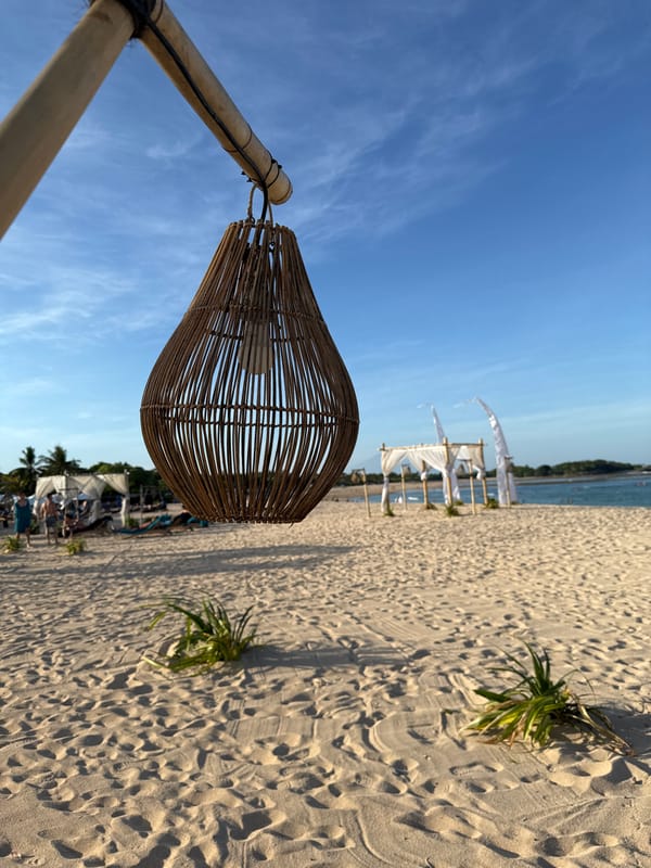 Beach event setup captured in Kuta Selatan morning scenes