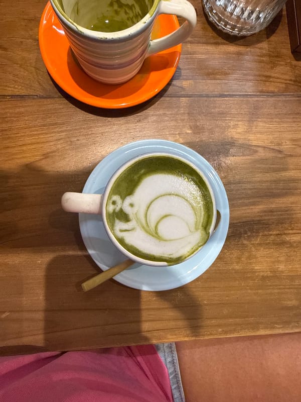 Morning café experience documented in Ubud District, Indonesia