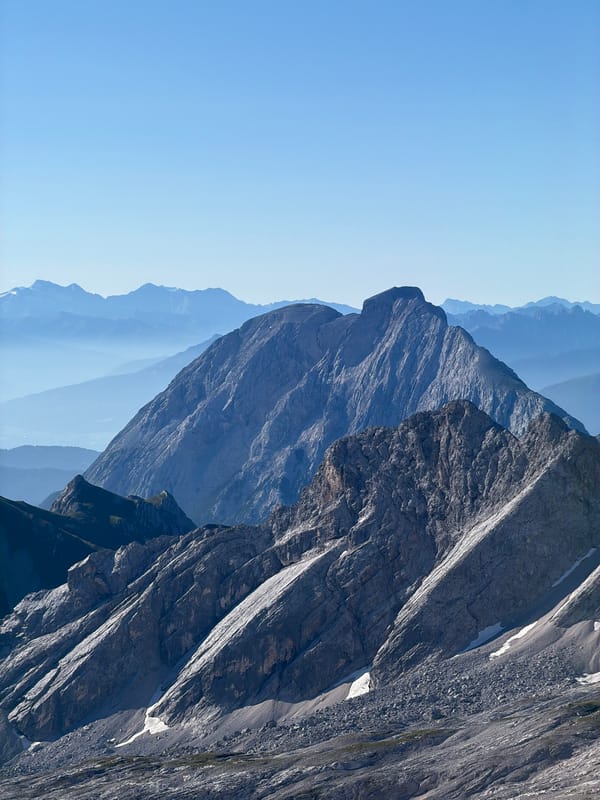 Rocky alpine plateau above Garmisch-Partenkirchen on a clear summer day