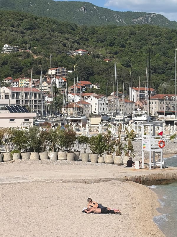 Sunny afternoon scenes captured at Herceg Novi marina, Montenegro
