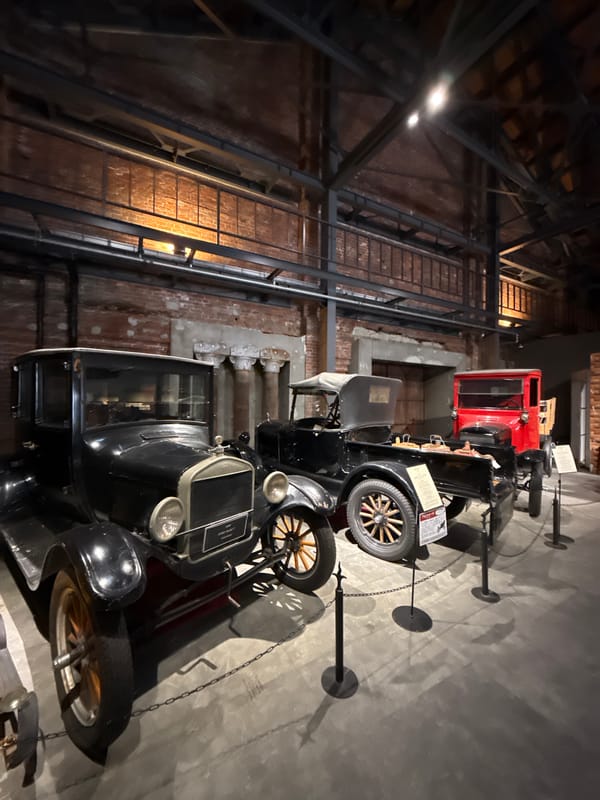 Vintage car exhibit displays classic automobiles in Osaka