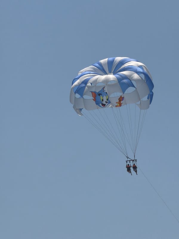 Summer morning beach activities documented at Manavgat resort