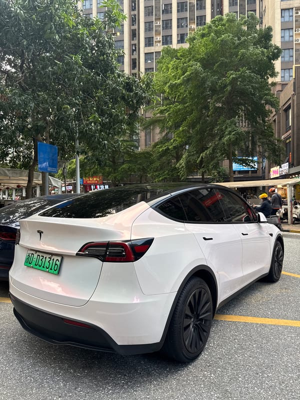 Tesla Model Y parked on Haizhu District street