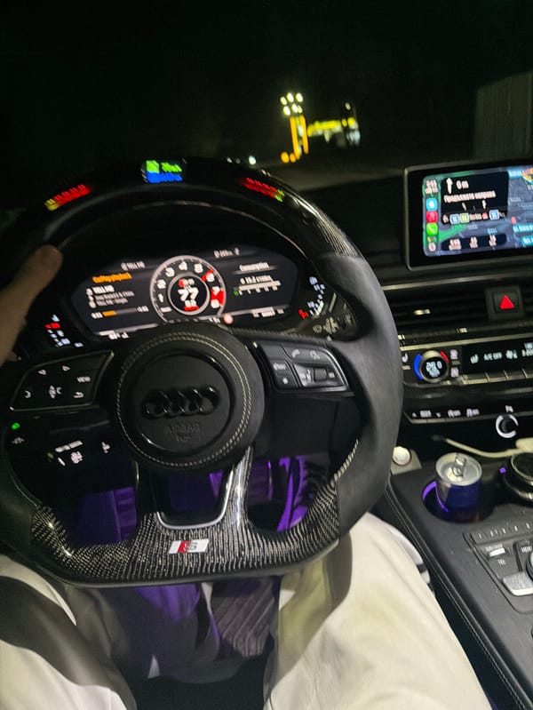 Night driving captured in Audi RS interior, Sofia