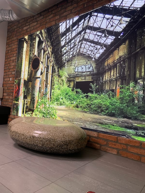 Urban witness documents mixed architecture and industrial display installation