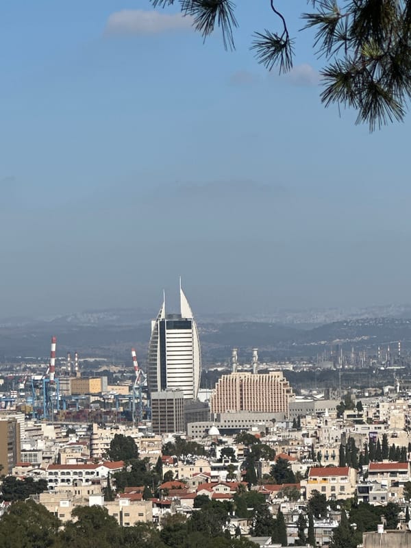 Haifa streets and coastal views on a clear summer afternoon