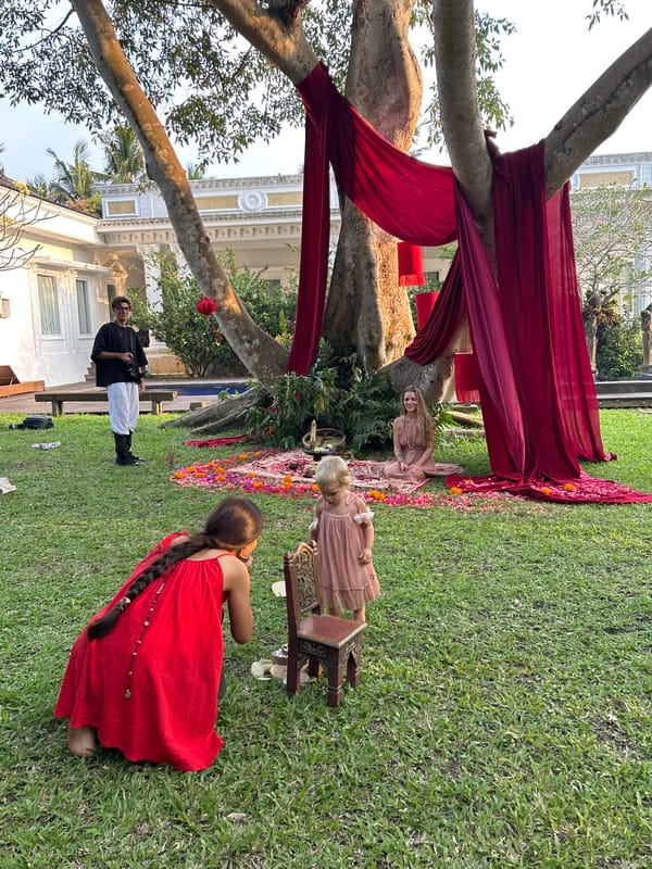 Traditional tea ceremony and garden celebration in Kediri