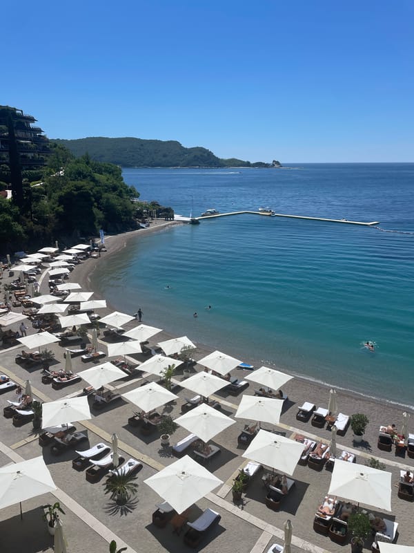 Tourist captures morning scenes of Budva Montenegro beaches and resorts