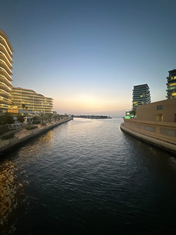 Evening waterfront scenes captured across Abu Dhabi's canal district