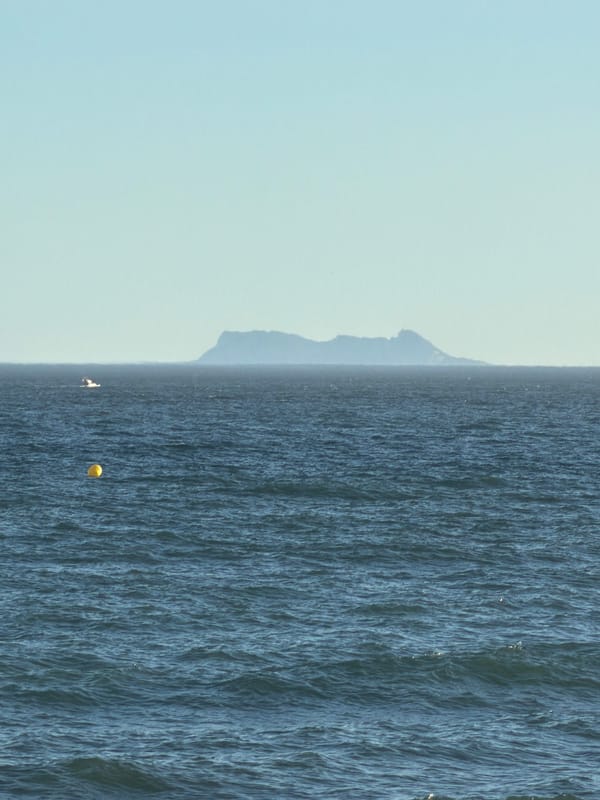 Estepona shoreline looking south toward Africa on a clear day
