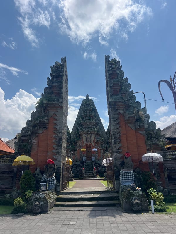 Traditional Balinese Hindu temple entrance documented in Sukawati