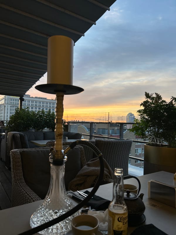 Rooftop hookah session and riverfront sunset in Novokuybyshevsk