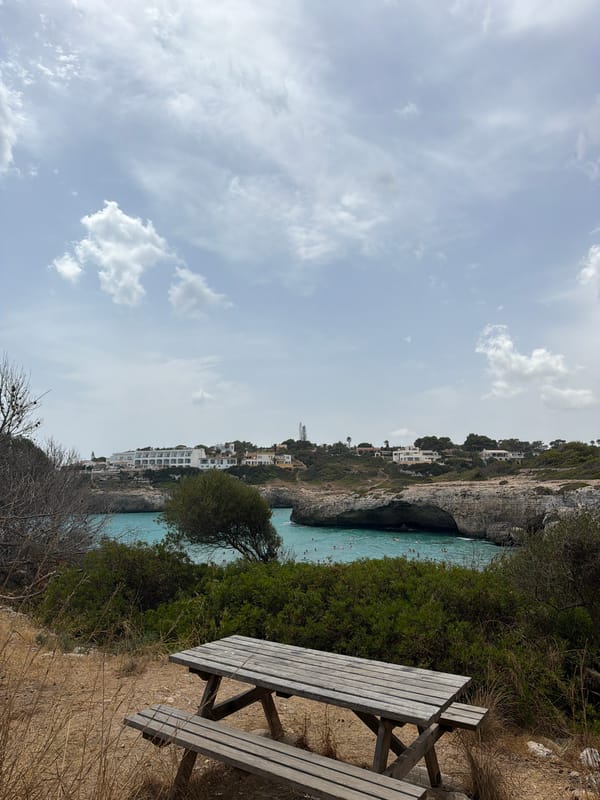 Crowded summer beach day at Cales De Mallorca, Mallorca