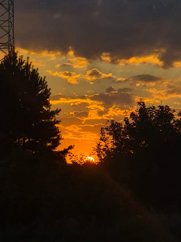 Sunset, snacks, and an ATV in rural Gol'yany