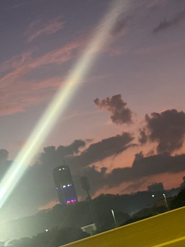 Dramatic twilight skies observed over Caracas cityscape