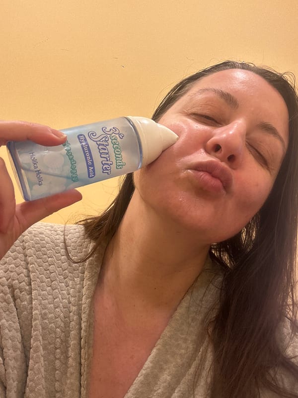 Morning skincare routine documented in Riga apartment