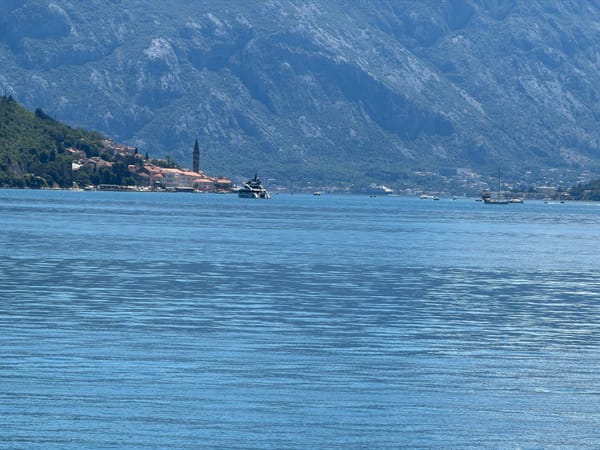 Morning views of Bay of Kotor from Lipci, Montenegro