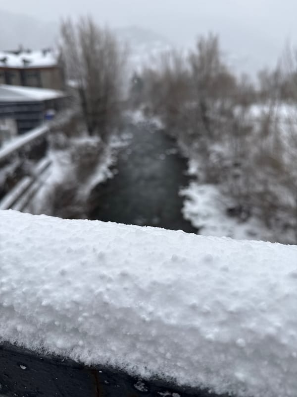 Snow removal operations active in Benasque, Spain