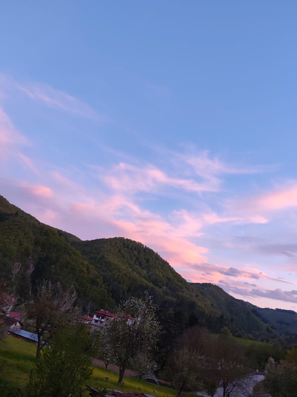 Dusk landscape captured in Srednogortsi, Bulgaria