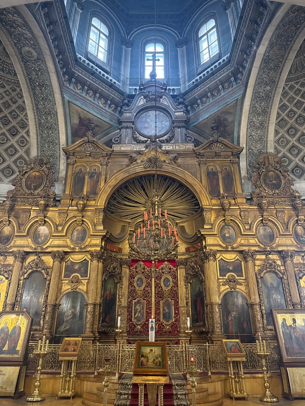 Orthodox church interior documented in Saint Petersburg