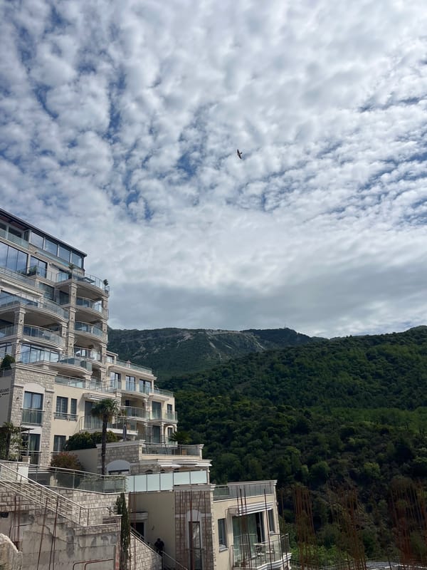 Woman takes exercise selfies in Montenegro coastal towns