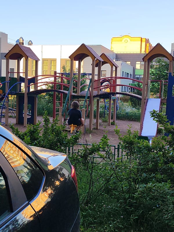 Routine afternoon scenes documented in Shchyolkovo residential neighborhood