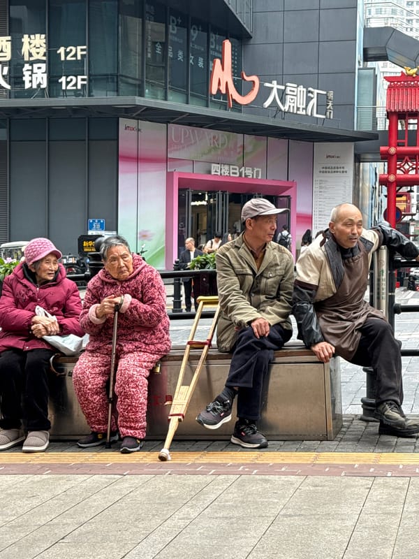 Young Women Pose for Street Photography in Chongqing District