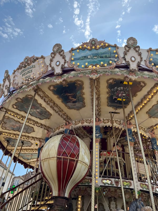 Ornate vintage carousel in Rambouillet, France