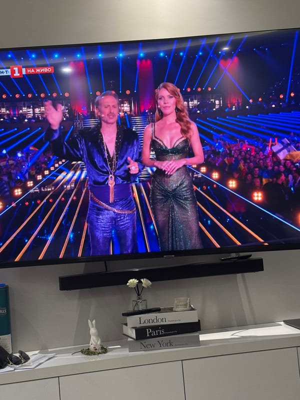 Evening life documented in Burgas: Eurovision viewing, dinner, street scenes