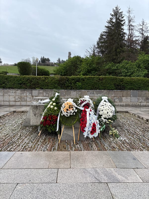 Memorial wreaths, indoor facilities documented in Panagyurishte, Bulgaria