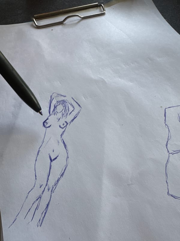 Afternoon of figure sketching, sky shots, and sushi