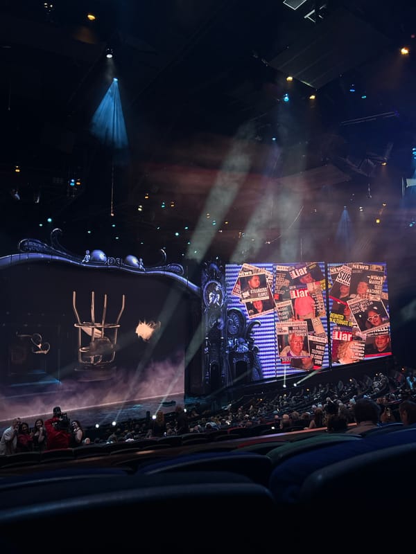 Late night stage production observed in Las Vegas