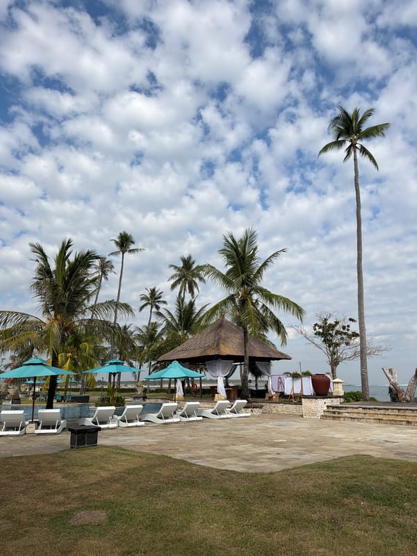 Resort scenes documented in Kuta, Indonesia during early morning