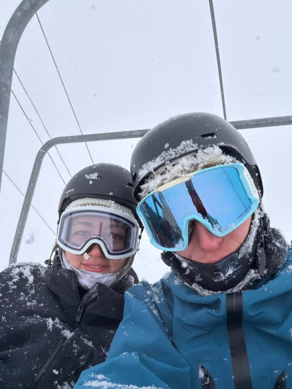 Winter sports activity observed during snowfall in Kutchan, Japan
